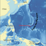 Représentation de la fosse des Mariannes sur une carte