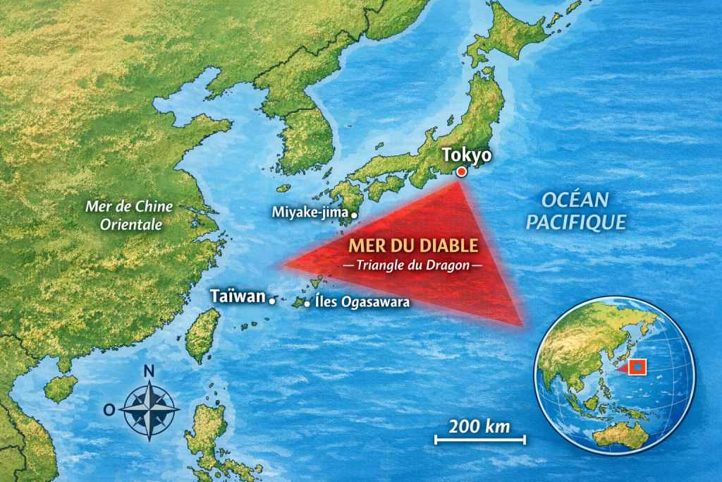 carte représentative de La mer du diable